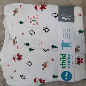 NWT My 1st Christmas Baby Long Sleeve Pants Onesie Sleep & Play Bodysuit, 6-9 mo